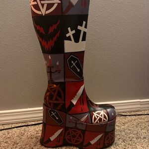 Gothic Patchwork Platform Boots